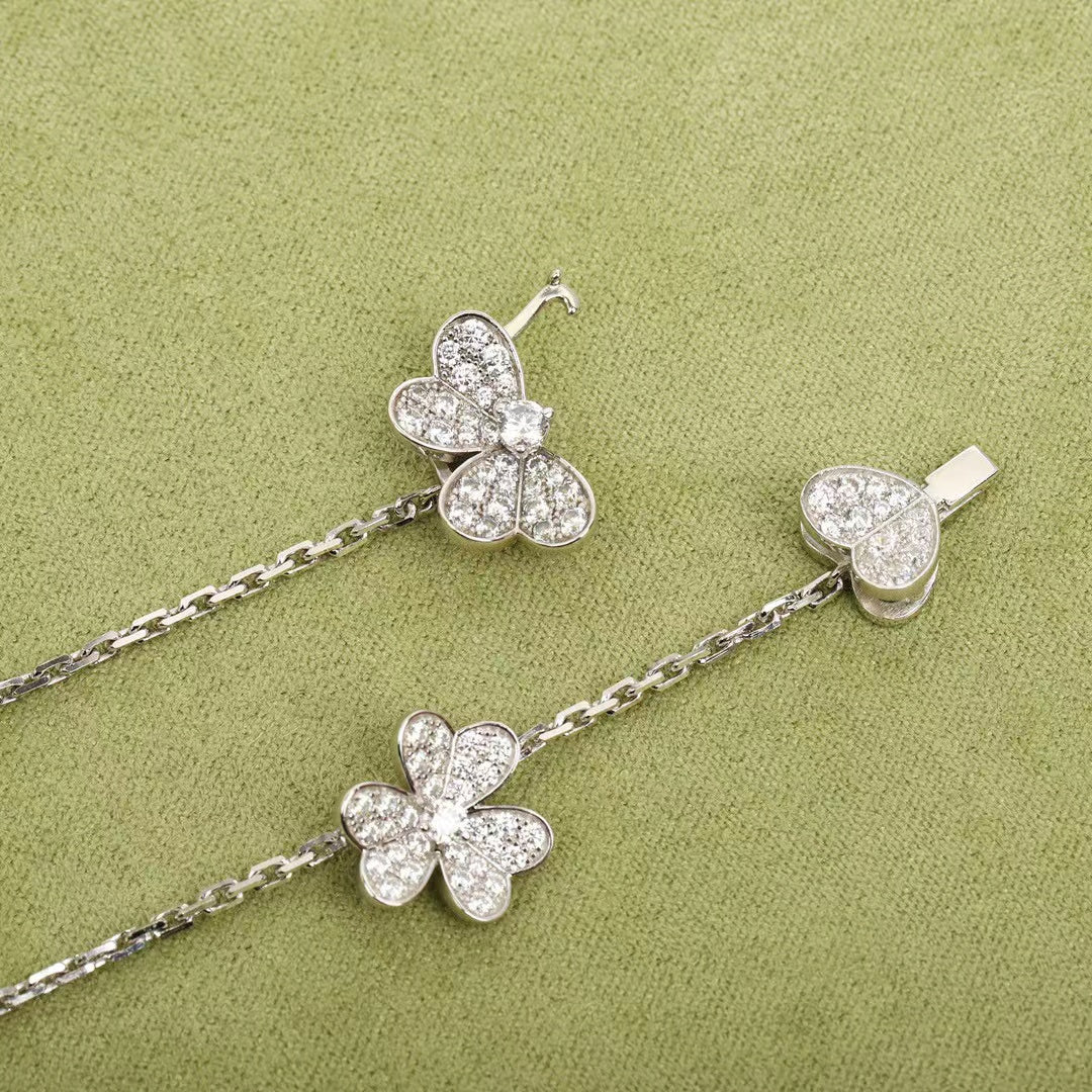 [Elitejewels]FRIVOLE SILBER 9 BLUMEN HALSKETTE