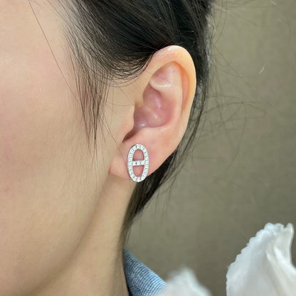 [Elitejewels]HM FULL DIAMOND PIG NOSE STUD EARRINGS