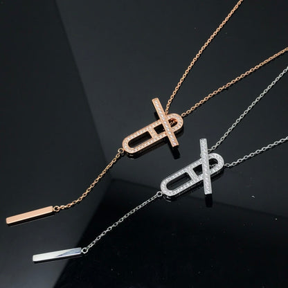 [Elitejewels]HM NECKLACE PLATINUM ROSE GOLD DIAMOND