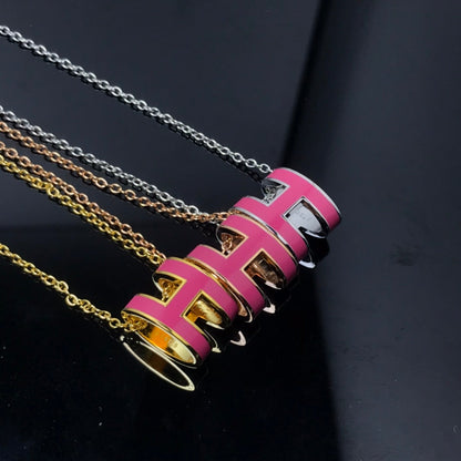 [Elitejewels]H NECKLACE PINK