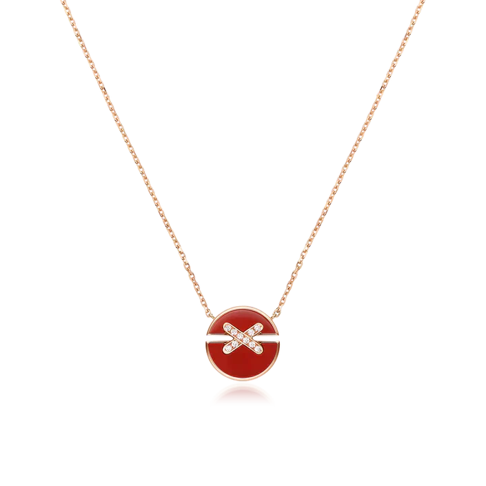 [Elitejewels]JEUX DE ROSE GOLD DIAMOND NECKLACE