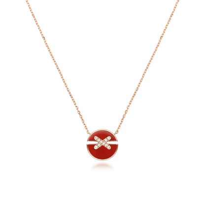 [Elitejewels]JEUX DE ROSE GOLD DIAMOND NECKLACE