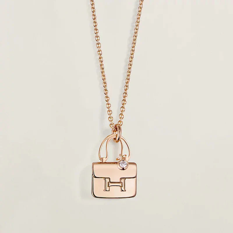 [Elitejewels]AMULETTE PEDANT ROSE GOLD NECKLACE