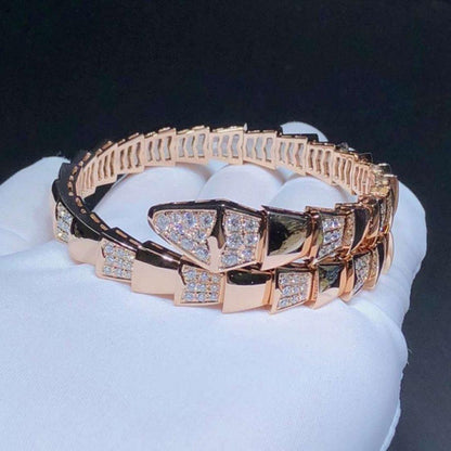 [Elitejewels]SERPENTI WIDE BRACELET PINK GOLD DIAMOND