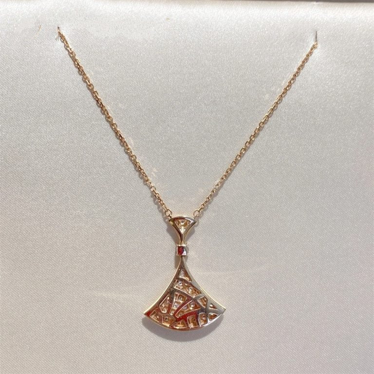 [Elitejewels]DREAM NECKLACE PINK GOLD FULL DIAMOND