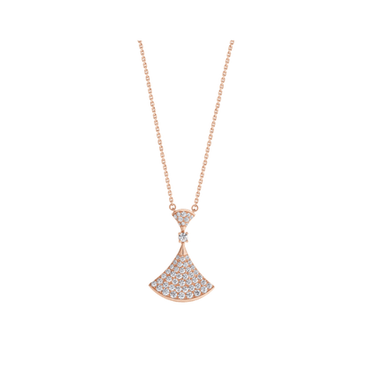 [Elitejewels]DREAM NECKLACE PINK GOLD FULL DIAMOND