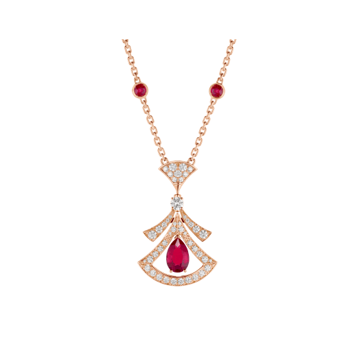 [Elitejewels]DREAM NECKLACE CARNELIAN DIAMOND PINK GOLD