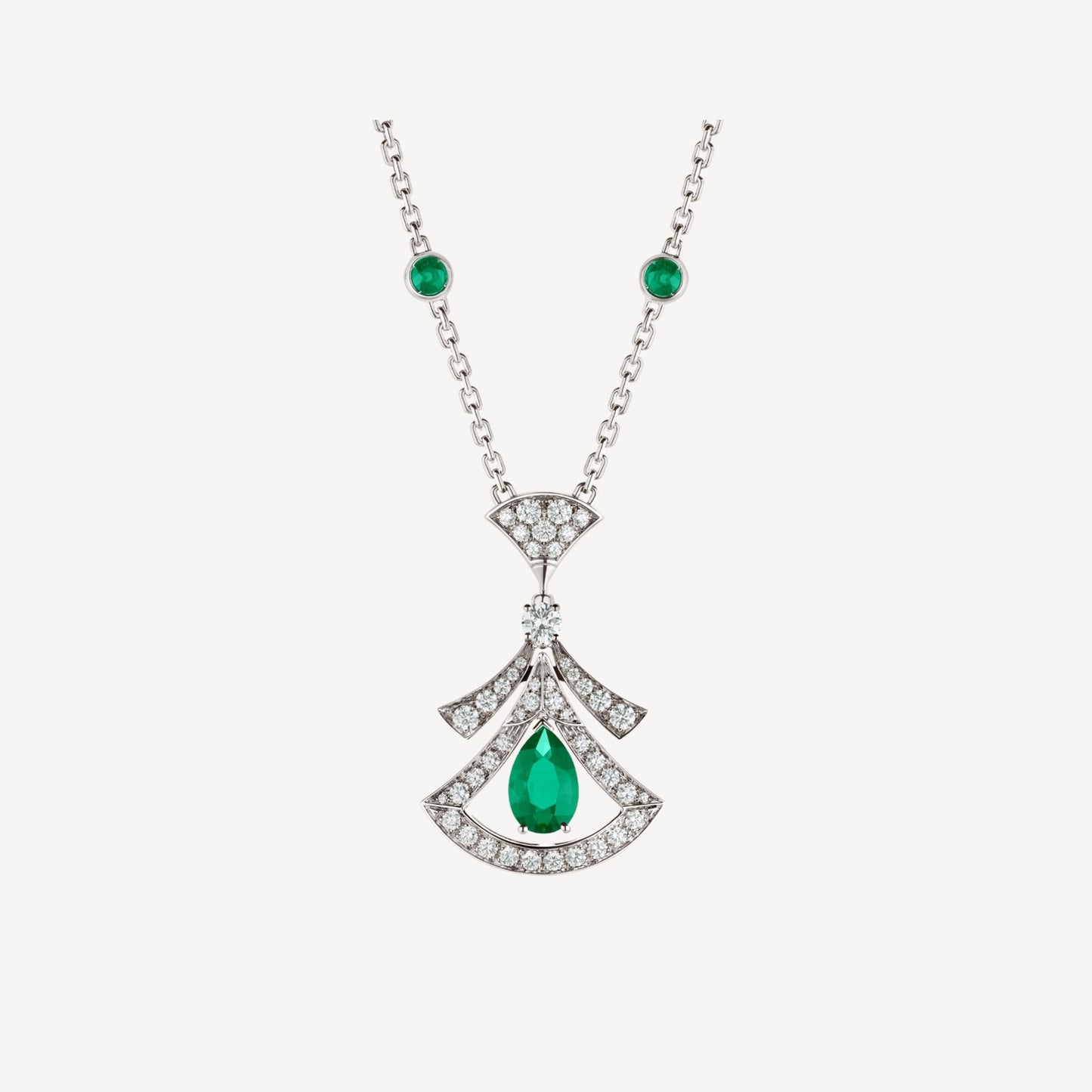 [Elitejewels]DREAM NECKLACE MALACHITE DIAMOND SILVER