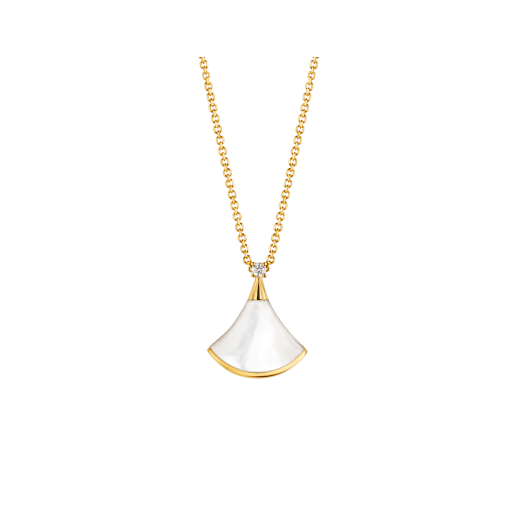 [Elitejewels] TRAUM-HALSKETTE WEISSES MOP GOLD 1 DIAMANT