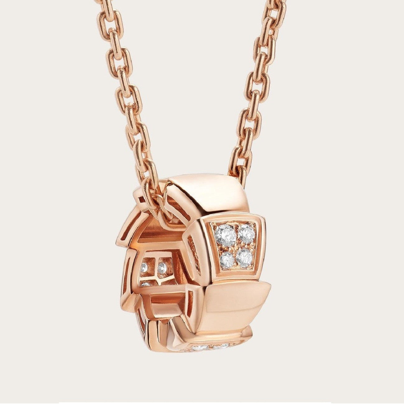 [Elitejewels]SERPENTI PEDANT DIAMOND PINK GOLD NECKLACE