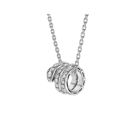 [Elitejewels]SERPENTI  NECKLACE DOUBLE RING DIAMOND