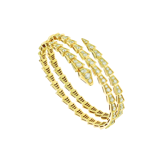 [Elitejewels]SERPENTI BRACELET GOLD DIAMOND DOUBLE ROW