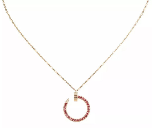 [Elitejewels]JUSTE NECKLACE GOLD RED DIAMONDS