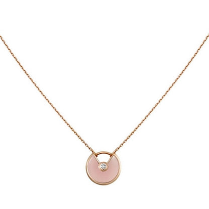 [Elitejewels]AMULETTE ROSE GOLD PINK MOP NECKLACE