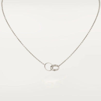 [Elitejewels]LOVE NECKLACE PINK GOLD AND SILVER