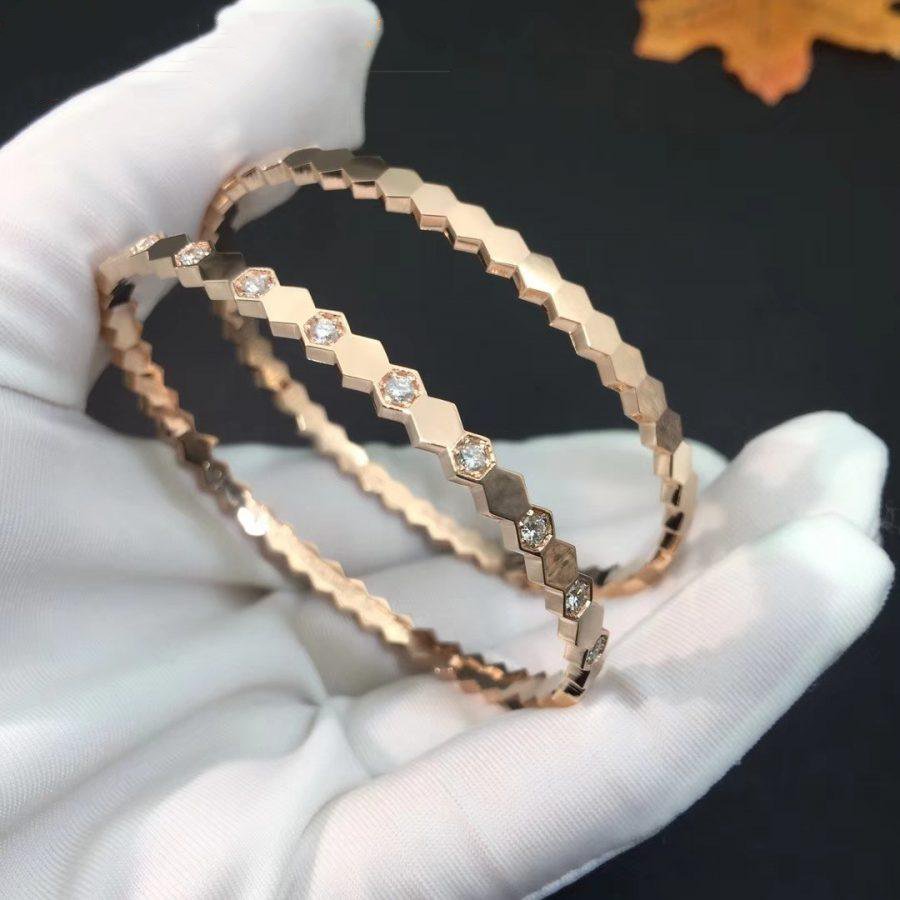 [Elitejewels]BEE LOVE PINK GOLD DIAMOND BRACELET