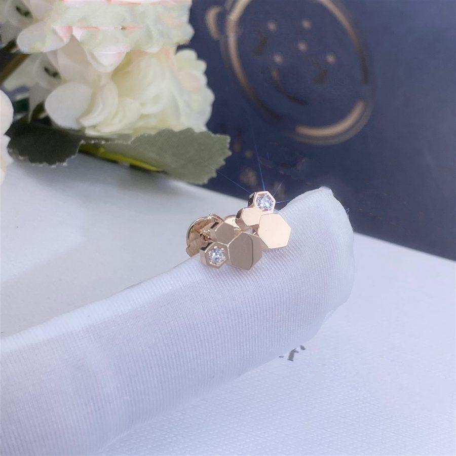 [Elitejewels]BEE LOVE PINK GOLD DIAMOND EARRINGS