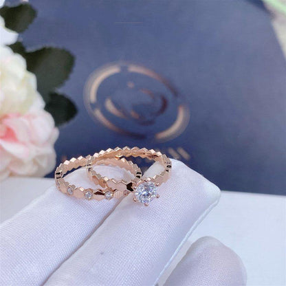 [Elitejewels]BEE LOVE RING PINK GOLD 1 DIAMOND