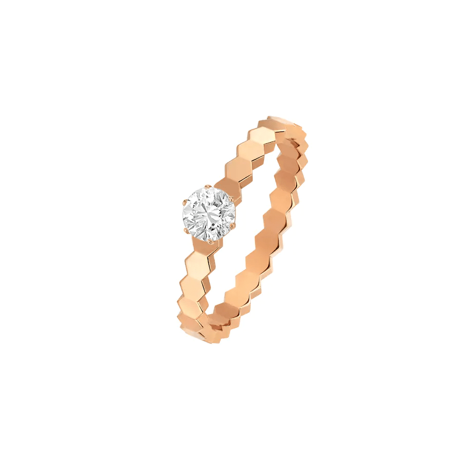 [Elitejewels]BEE LOVE RING PINK GOLD 1 DIAMOND