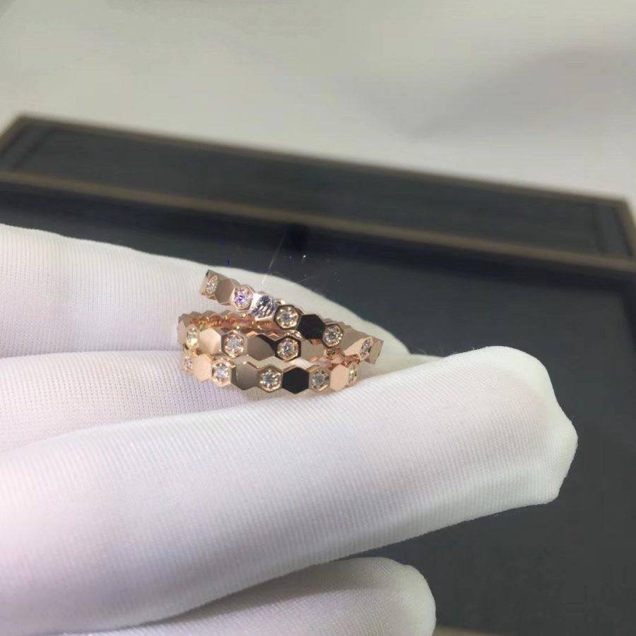 [Elitejewels]BEE LOVE RING PINK GOLD DIAMOND