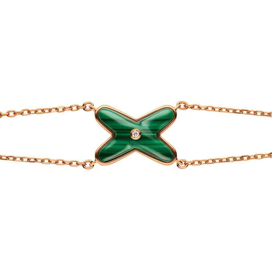 [Elitejewels]JEUX BRACELET MALACHITE PINK GOLD 1 DIAMOND