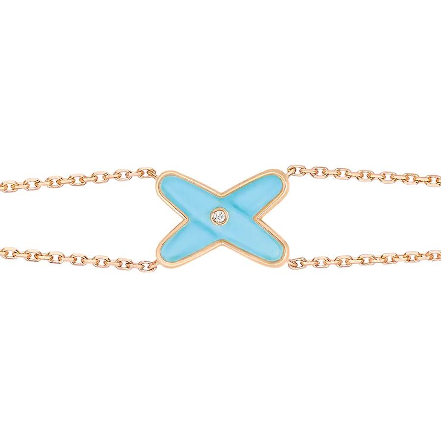 [Elitejewels]JEUX BRACELET TURQUOISE PINK GOLD 1 DIAMOND