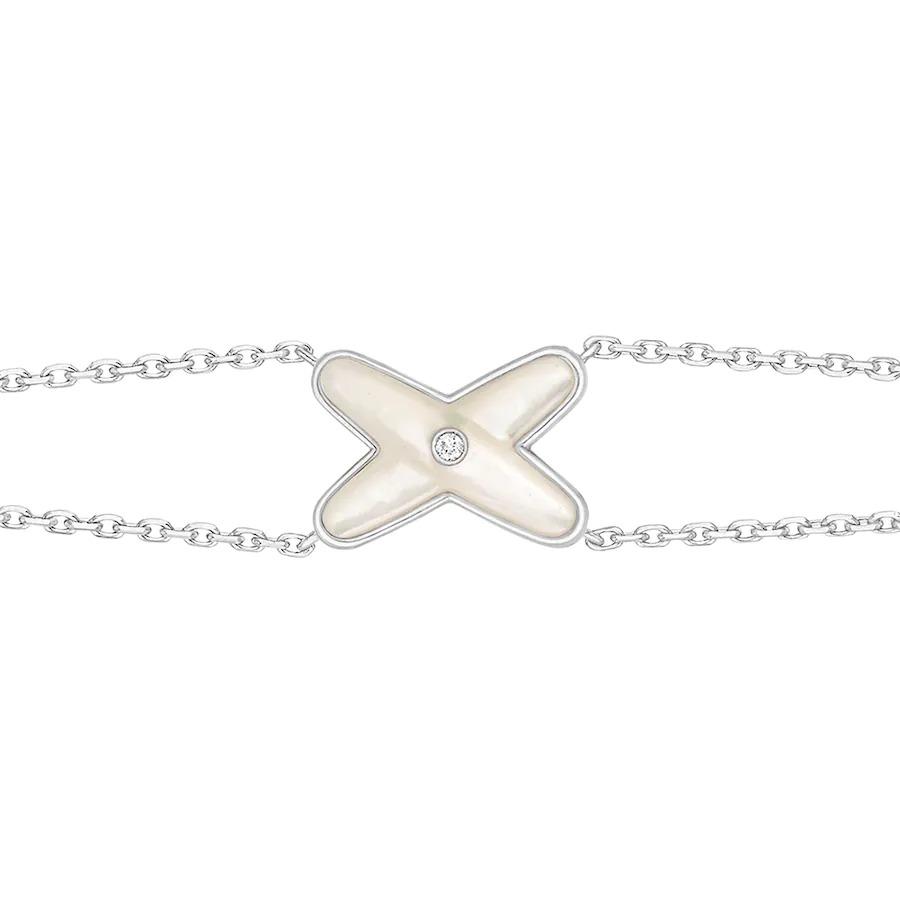 [Elitejewels]JEUX BRACELET WHITE MOP SILVER 1 DIAMOND