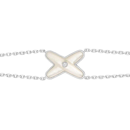 [Elitejewels]JEUX ARMBAND WEISS MOP SILBER 1 DIAMANT