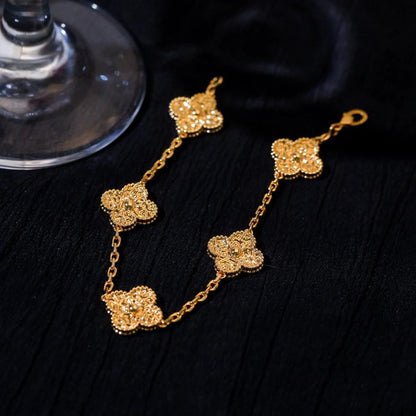 [Elitejewels]CLOVER 5 MOTIFS BRONZING BRACELET