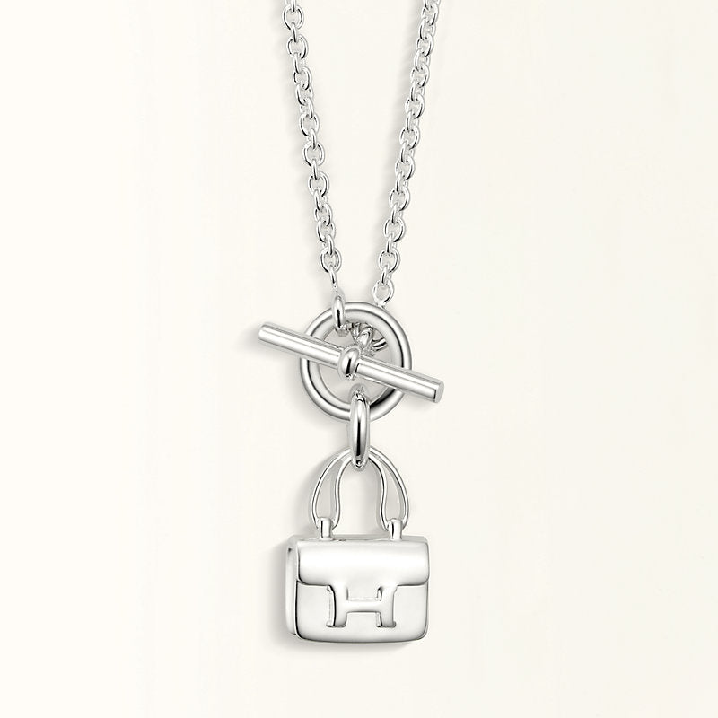 [Elitejewels]POP H PEDANT SILVER NECKLACE