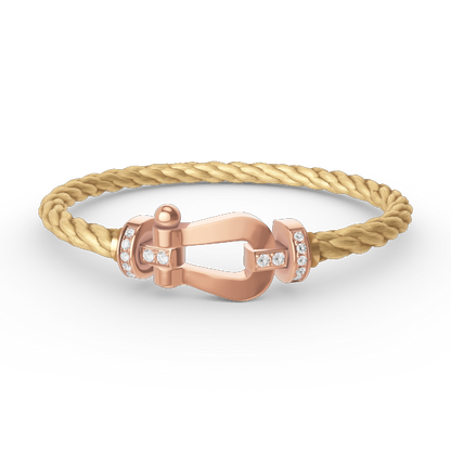 [Elitejewels]FORCE LARGE HORSESHOE HALF DIAMOND BRACELET ROSE GOLD