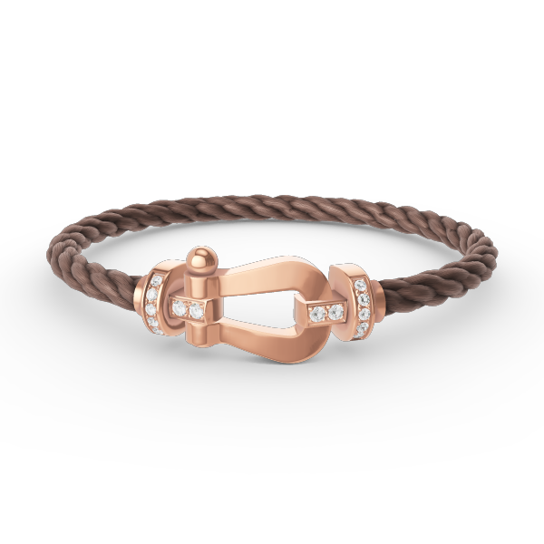 [Elitejewels]FORCE LARGE HORSESHOE HALF DIAMOND BRACELET ROSE GOLD