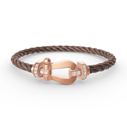 [Elitejewels]FORCE LARGE HORSESHOE HALF DIAMOND BRACELET ROSE GOLD