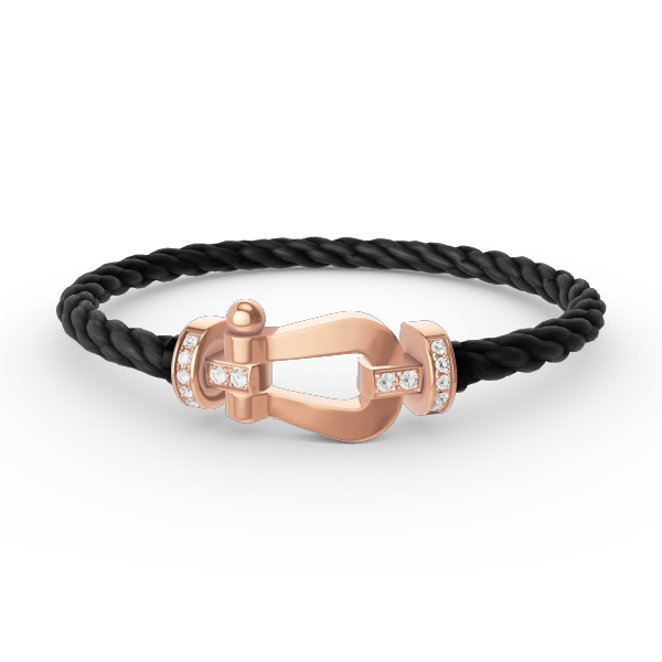 [Elitejewels]FORCE LARGE HORSESHOE HALF DIAMOND BRACELET ROSE GOLD