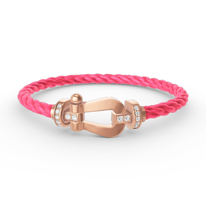 [Elitejewels]FORCE LARGE HORSESHOE HALF DIAMOND BRACELET ROSE GOLD