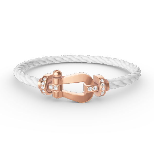 [Elitejewels]FORCE LARGE HORSESHOE HALF DIAMOND BRACELET ROSE GOLD