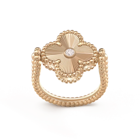 [Elitejewels]CLOVER RIVERSIBLE ROSE GOLD RING