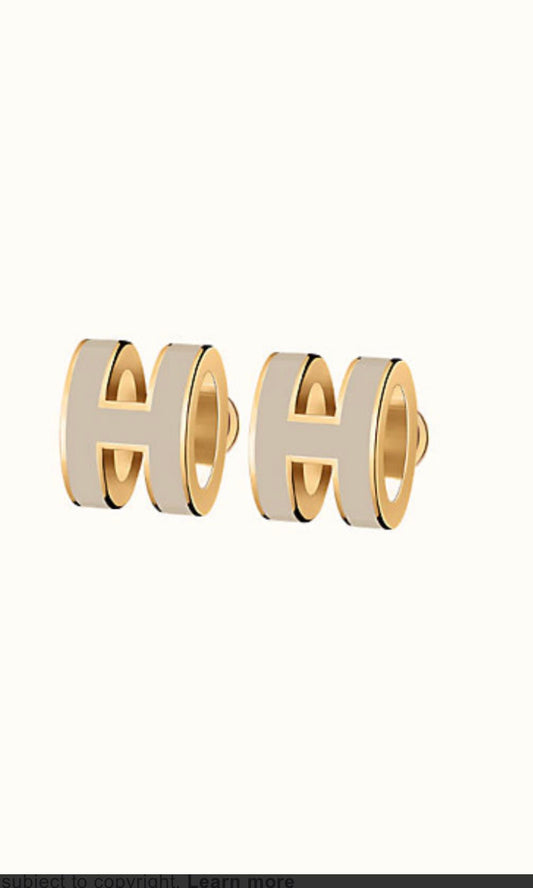 [Elitejewels] MINI POP H GOLD OHRRINGE GRAU