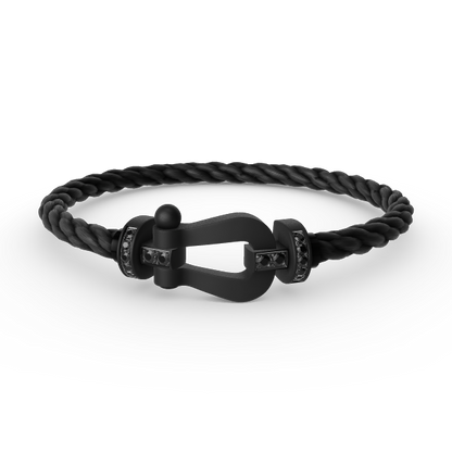 [Elitejewels]FORCE LARGE SERIES HORSESHOE BLACK SAMURAI BRACELET