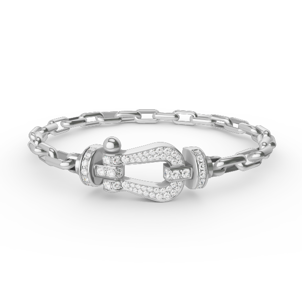 [Elitejewels]FORCE LARGE HORSESHOE CLASP  METAL BRACELET