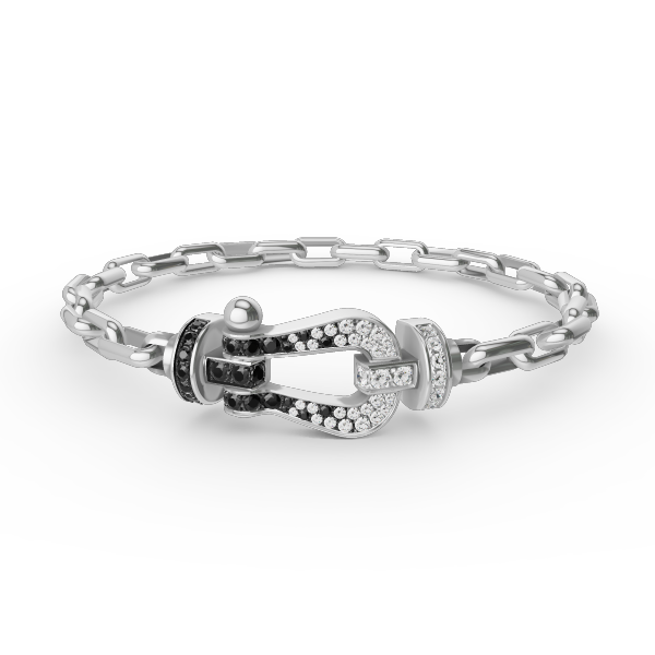 [Elitejewels]FORCE LARGE HORSESHOE CLASP  METAL BRACELET