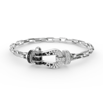 [Elitejewels]FORCE LARGE HORSESHOE CLASP  METAL BRACELET