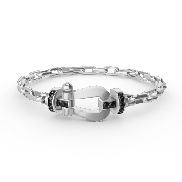 [Elitejewels]FORCE LARGE HORSESHOE CLASP  METAL BRACELET