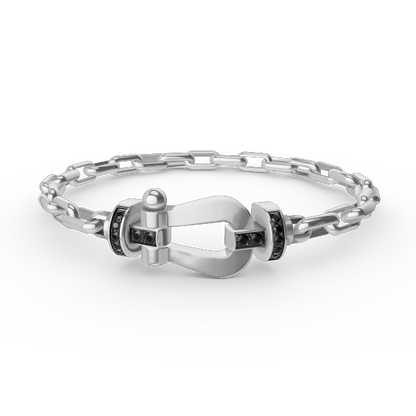 [Elitejewels]FORCE LARGE HORSESHOE CLASP  METAL BRACELET