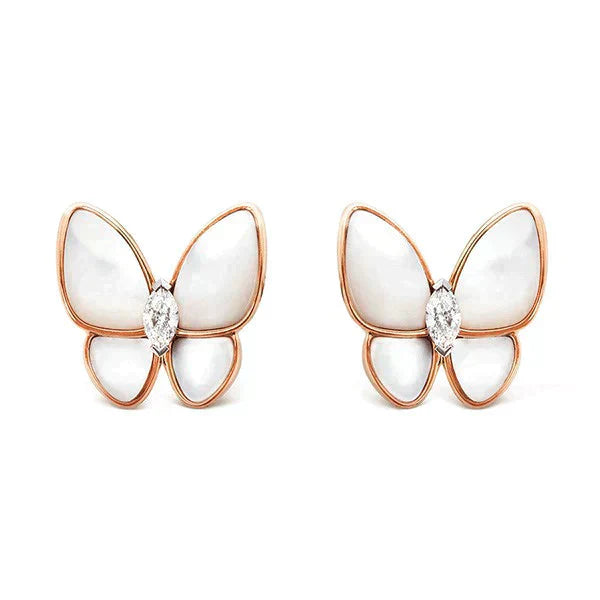 [Elitejewels]BUTTERFLY MOP DIAMOND EARRINGS