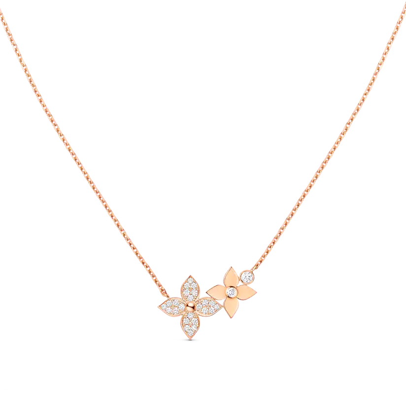 [Elitejewels] STAR BLOSSOM HALSKETTE ROTGOLD DIAMANTEN