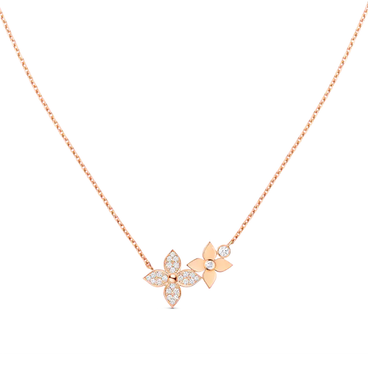 [Elitejewels] STAR BLOSSOM HALSKETTE ROTGOLD DIAMANTEN