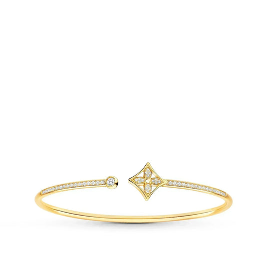 [Elitejewels]IDYLLE GOLD OPEN BRACELET DIAMOND PAVED