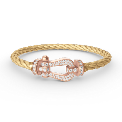 [Elitejewels]FORCE LARGE HORSESHOE FULL DIAMOND BRACELET ROSE GOLD