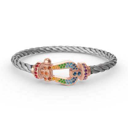 [Elitejewels]FORCE GROSSES HUFEISENFARBIGE DIAMANTENARMBAND ROSÉGOLD